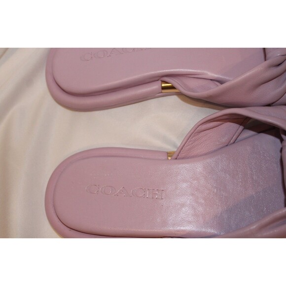 Coach Brooklyn Leather Sandals Violet Lilac Purple Twist Knot Slides Women's  7 - Picture 5 of 6